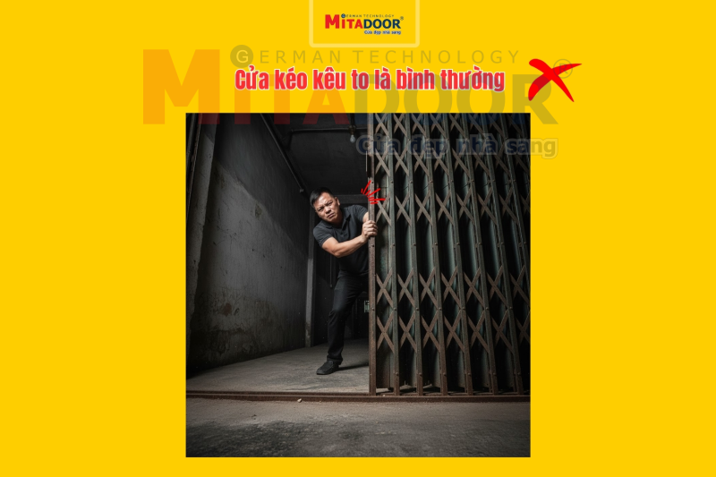 Cửa k&eacute;o k&ecirc;u to l&agrave; dấu hiệu cho thấy cửa đang bị hỏng cần được kiểm tra, xử l&yacute; kịp thời