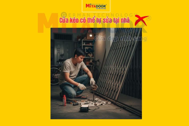 Nhiều người nghĩ rằng cửa k&eacute;o c&oacute; thể tự sửa tại nh&agrave; trong khi kh&ocirc;ng c&oacute; chuy&ecirc;n m&ocirc;n kỹ thuật