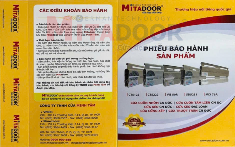 Phiếu bảo hành sản phẩm Mitadoor – Mặt trước (Hình ảnh thật 100%) Phiếu bảo hành sản phẩm Mitadoor – Mặt trước (Hình ảnh thật 100%)