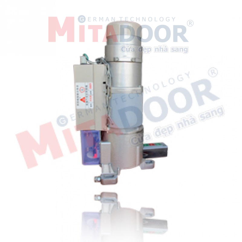Motor Mitadoor C&ocirc;ng nghệ Đ&agrave;i Loan IH c&oacute; c&ocirc;ng suất n&acirc;ng từ 300kg đến 1000kg t&ugrave;y theo k&iacute;ch thước v&agrave; khối lượng bộ cửa