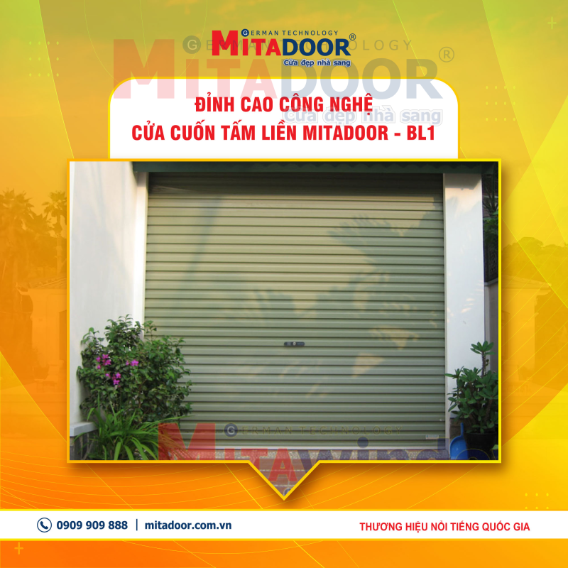 Cửa cuốn tấm liền BL1 Mitadoor – Dòng cửa thế hệ mới với tốc độ mở nhanh gấp 3 lần so với cửa cuốn thông thường cùng khả năng vận hành siêu êm Cửa cuốn tấm liền BL1 Mitadoor – Dòng cửa thế hệ mới với tốc độ mở nhanh gấp 3 lần so với cửa cuốn thông thường cùng khả năng vận hành siêu êm
