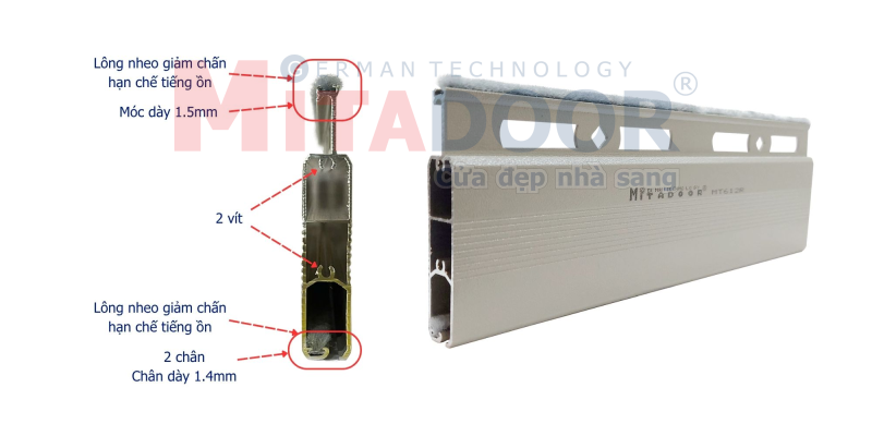Nan cửa cuốn nhôm khe thoáng Mitadoor MT612R Nan cửa cuốn nhôm khe thoáng Mitadoor MT612R