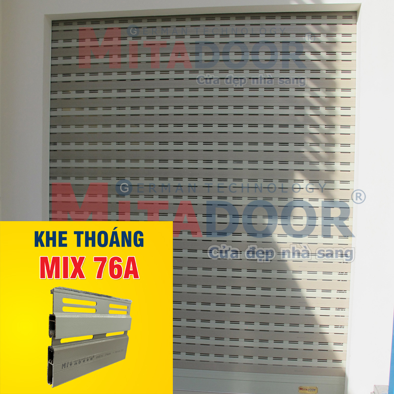 Cửa cuốn nhôm Mitadoor khe thoáng MIX76A siêu thoáng Cửa cuốn nhôm Mitadoor khe thoáng MIX76A siêu thoáng