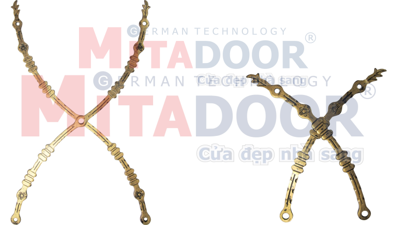 Nhíp cửa kéo hoa văn cổ Mitadoor dày 6 ly