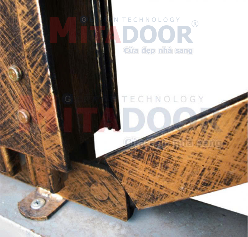 Khớp nối ray sống cửa kéo Hoa văn cổ Mitadoor Khớp nối ray sống cửa kéo Hoa văn cổ Mitadoor