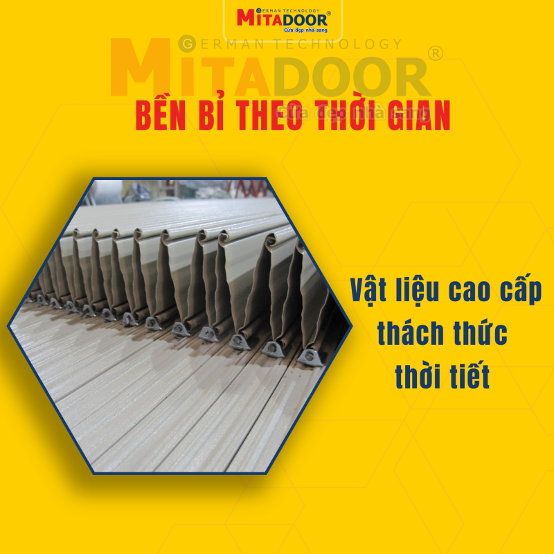 Cửa kéo Mitadoor được sản xuất từ những vật liệu cao cấp