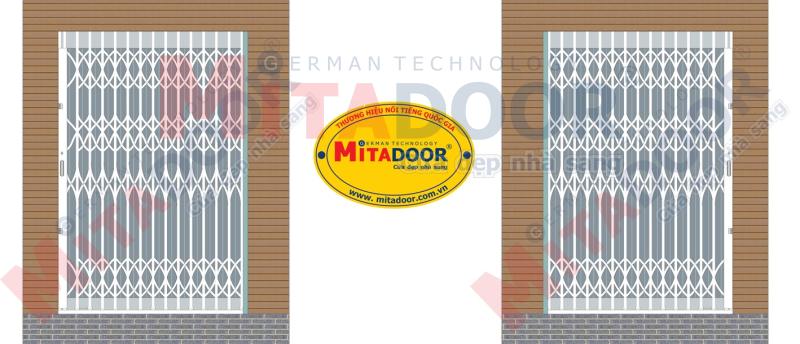 Cửa kéo thép sơn tĩnh điện CN Đức Mitadoor 1 cánh tay khoá trái và 1 cánh tay khoá phải Cửa kéo thép sơn tĩnh điện CN Đức Mitadoor 1 cánh tay khoá trái và 1 cánh tay khoá phải
