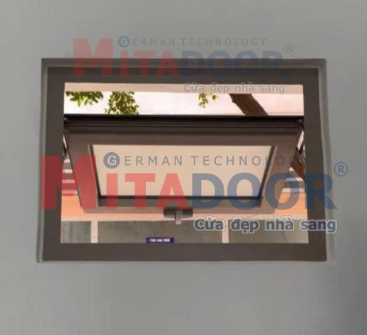 Cửa sổ mở hất hệ nhôm Mitadoor cao cấp với thiết kế thông minh, đảm bảo an toàn nhờ thanh hạn vị (càng chống gió) giữ cho cửa có góc mở cố định khoảng 30 độ, tránh được tình trạng cửa bị gió đập mạnh hoặc tự đóng sập Cửa sổ mở hất hệ nhôm Mitadoor cao cấp với thiết kế thông minh, đảm bảo an toàn nhờ thanh hạn vị (càng chống gió) giữ cho cửa có góc mở cố định khoảng 30 độ, tránh được tình trạng cửa bị gió đập mạnh hoặc tự đóng sập