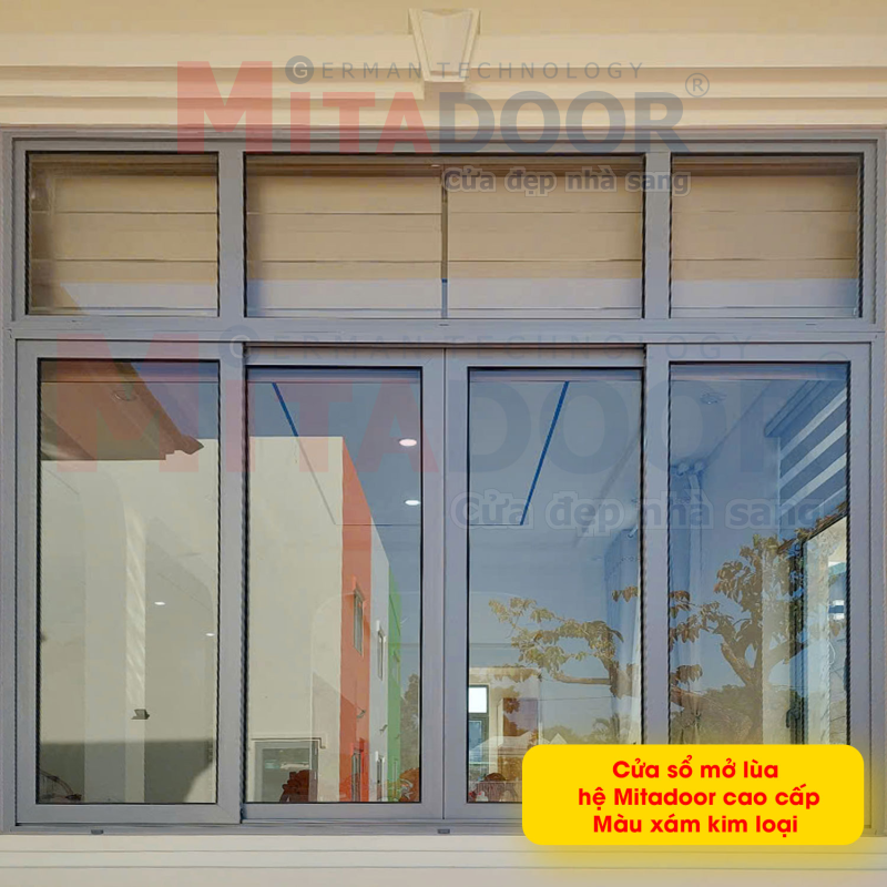 Cửa sổ mở lùa hệ Mitadoor cao cấp màu xám kim loại giúp công việc hanh thông Cửa sổ mở lùa hệ Mitadoor cao cấp màu xám kim loại giúp công việc hanh thông