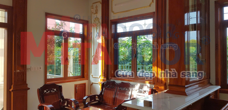 Cửa sổ mở quay hệ nhôm Châu Âu ST68 tinh tế, sang trọng Cửa sổ mở quay hệ nhôm Châu Âu ST68 tinh tế, sang trọng