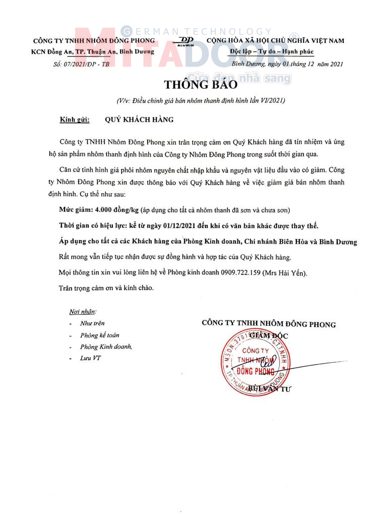 1.12.21 giam gia nhom 4000 dong/kg 1.12.21 giam gia nhom 4000 dong/kg