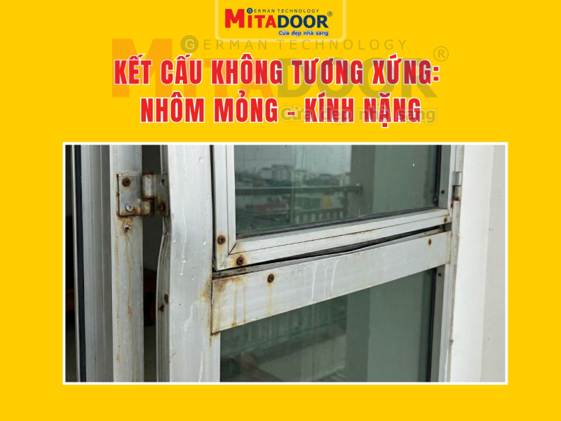 Kết cấu không tương xứng: Nhôm mỏng - Kính nặng Kết cấu không tương xứng: Nhôm mỏng - Kính nặng