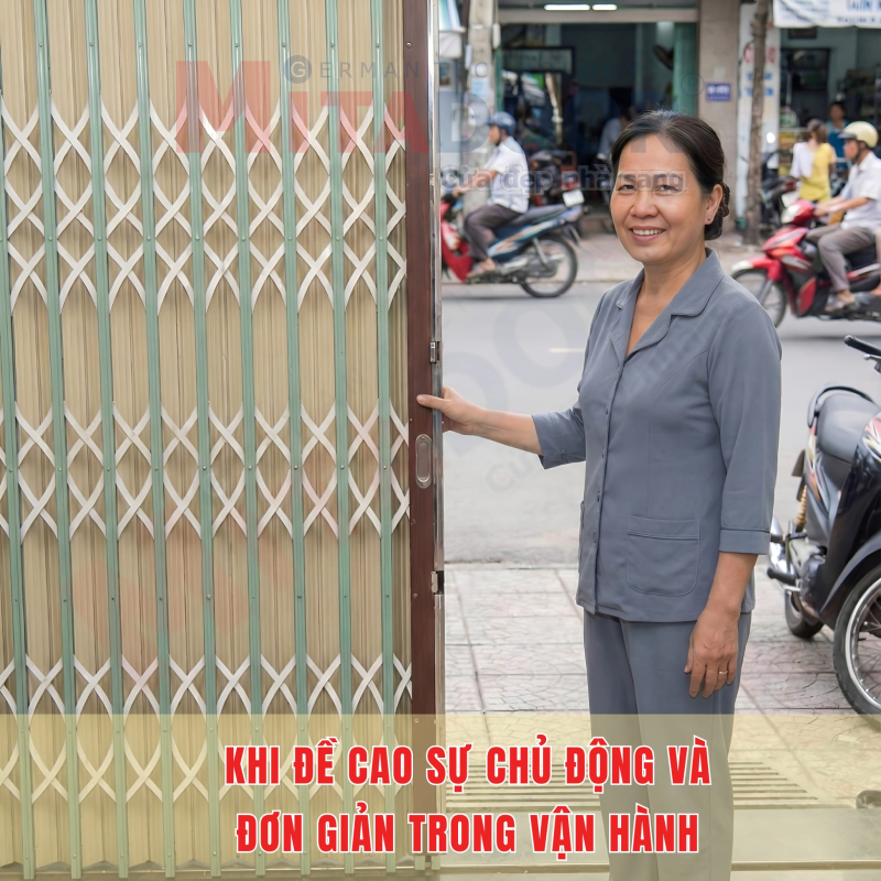 Sự đơn giản và chủ động trong việc đóng/ mở cửa Sự đơn giản và chủ động trong việc đóng/ mở cửa