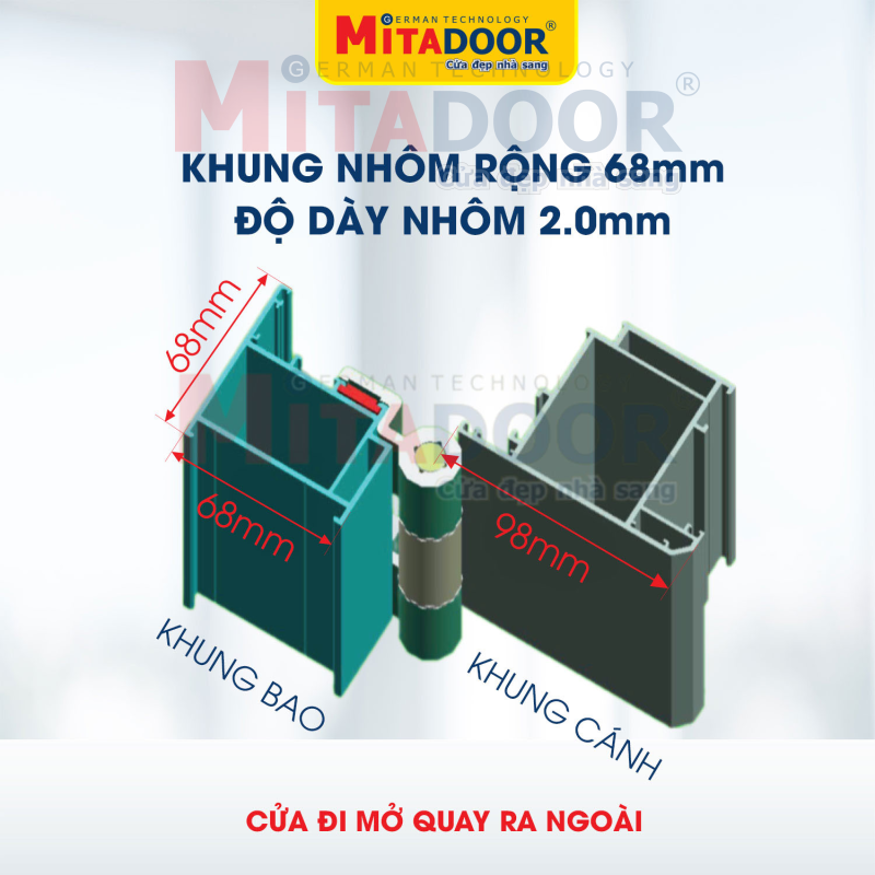 Mặt cắt lắp ghép khung bao khung cánh mở quay ra ngoài Mặt cắt lắp ghép khung bao khung cánh mở quay ra ngoài