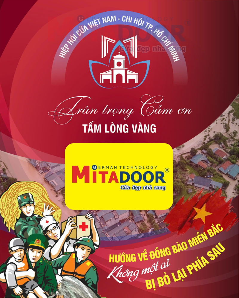 Mitadoor đồng h&agrave;nh c&ugrave;ng Chi hội Cửa TP.HCM trong chương tr&igrave;nh &ldquo;Hướng về đồng b&agrave;o Miền Bắc - Kh&ocirc;ng một ai bị bỏ lại ph&iacute;a sau&rdquo; nhằm chia sẻ, hỗ trợ v&agrave; khắc phục một phần thiệt hại do cơn b&atilde;o số 3 v&agrave; lũ lụt g&acirc;y ra