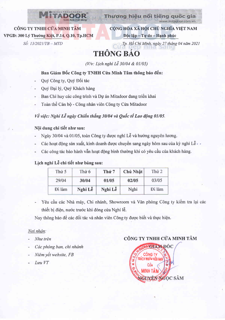 Lich nghi Le Mitadoor
