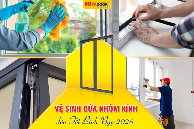 Vệ sinh cửa nhôm kính đón Tết Bính Ngọ 2026 dễ dàng cùng Mitadoor Vệ sinh cửa nhôm kính đón Tết Bính Ngọ 2026 dễ dàng cùng Mitadoor