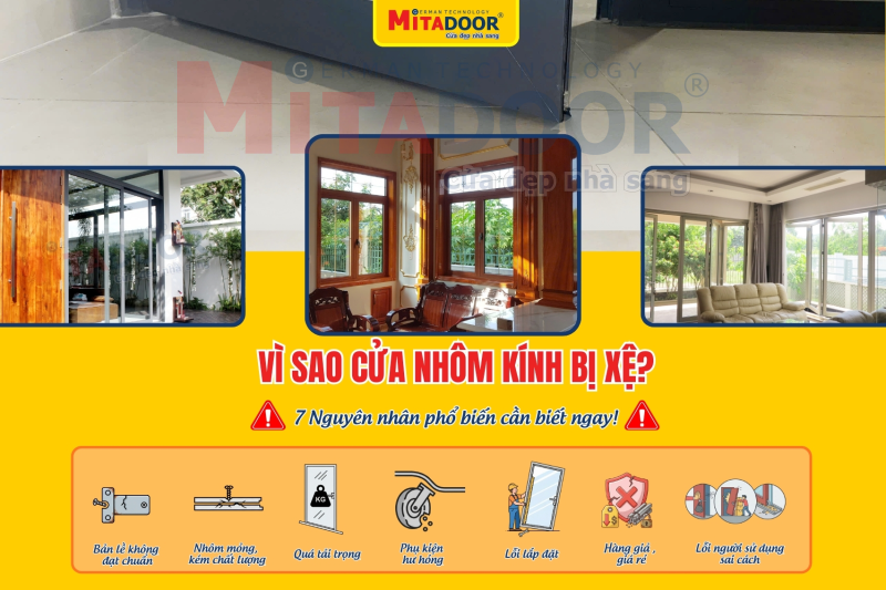 Vì sao cửa nhôm kính bị xệ trong thời gian ngắn? Vì sao cửa nhôm kính bị xệ trong thời gian ngắn?