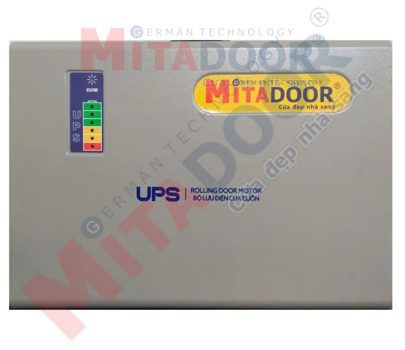 B&igrave;nh lưu điện cửa cuốn Mitadoor kh&ocirc;ng thể thiếu khi c&uacute;p điện, gi&uacute;p cửa vận h&agrave;nh ổn định