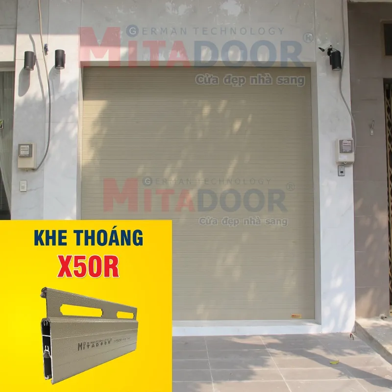 Cửa cuốn khe thoáng nhôm đức X50R