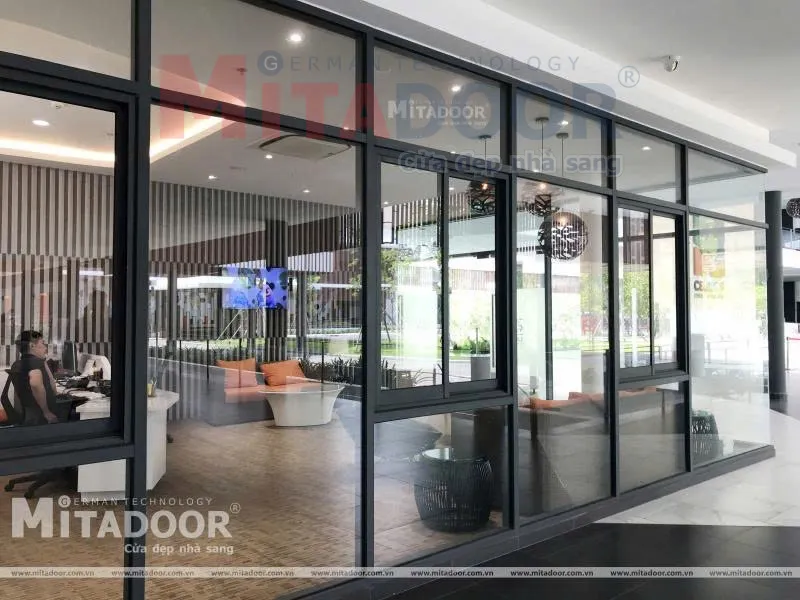 Cửa sổ mở l&ugrave;a hệ nh&ocirc;m Mitadoor cao cấp sang trọng, đẳng cấp