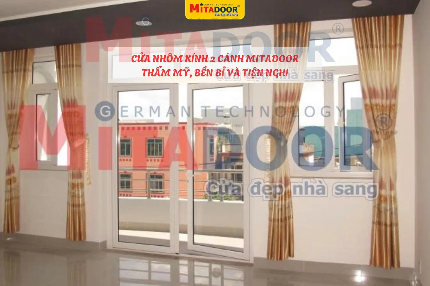 Cửa nh&ocirc;m k&iacute;nh 2 c&aacute;nh kết hợp ho&agrave;n hảo giữa độ bền, t&iacute;nh thẩm mỹ v&agrave; khả năng vận h&agrave;nh ổn định