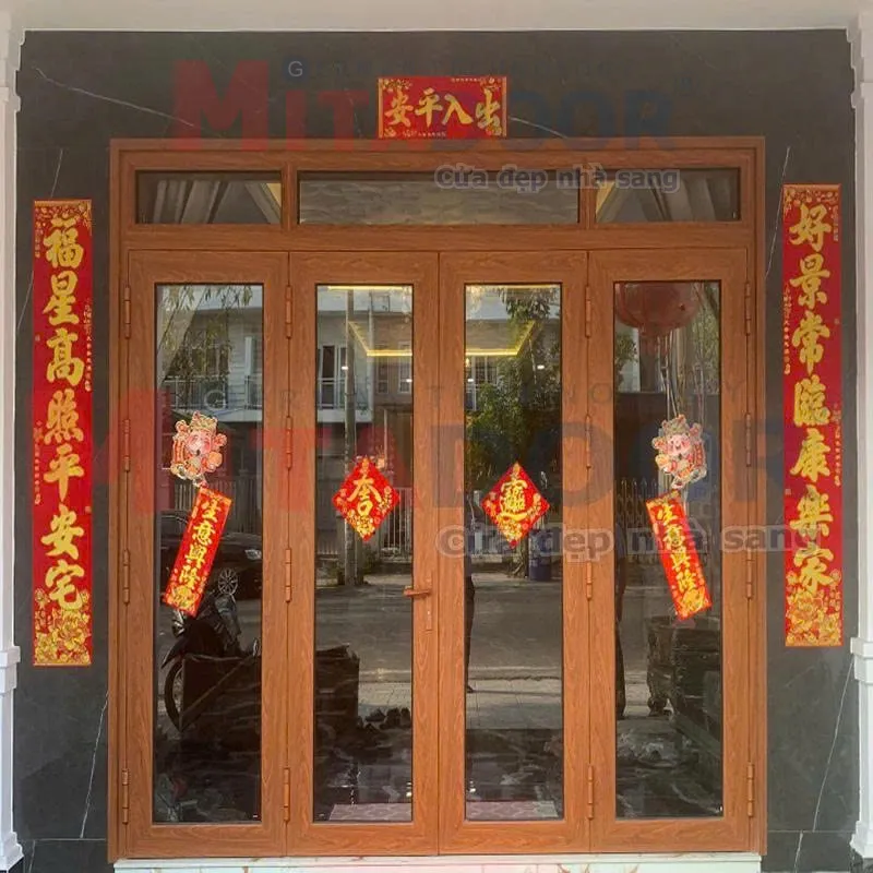 Cửa đi mở quay - hệ nh&ocirc;m Super Mitadoor bản 210 bền chắc, đảm bảo chất lượng