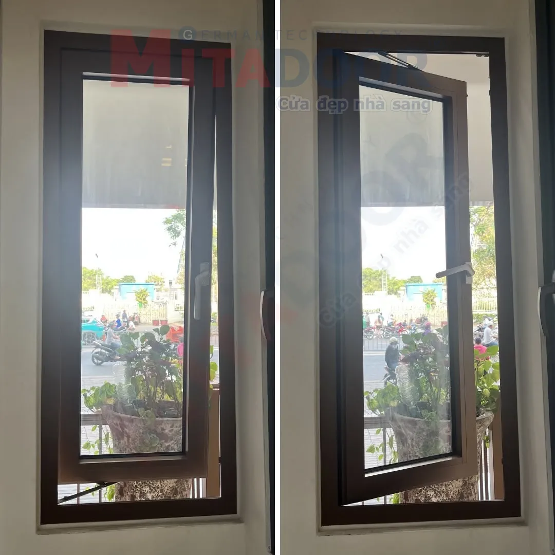 Cửa sổ mở hất kết hợp mở quay Mitadoor c&oacute; thiết kế tinh tế, vận h&agrave;nh linh hoạt