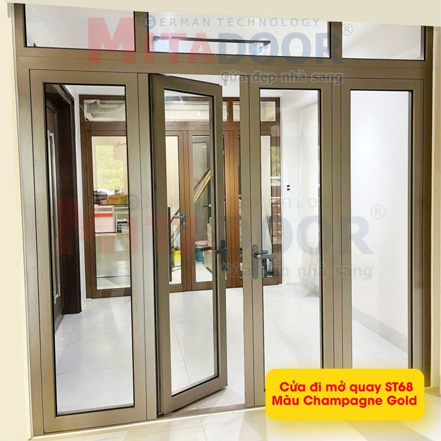 Cửa đi mở quay ST68 thẩm mỹ, tiện nghi, chuẩn phong thủy