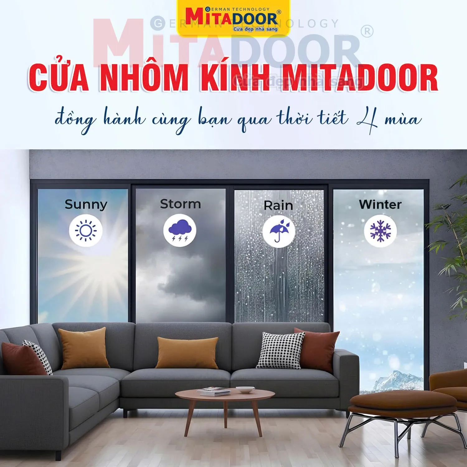 Nh&agrave; đẹp th&ocirc;i chưa đủ - Cửa phải bền vững trước nắng, mưa, gi&oacute;, lạnh