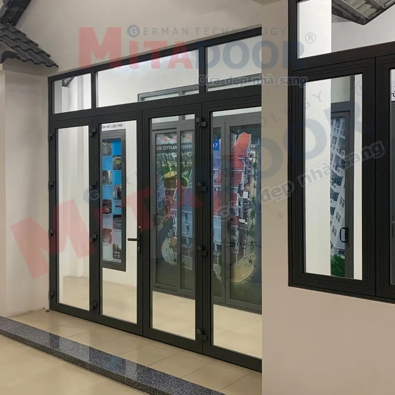 Cửa nh&ocirc;m k&iacute;nh mở quay hệ nh&ocirc;m Mitadoor DP tối ưu chi ph&iacute; hiệu quả