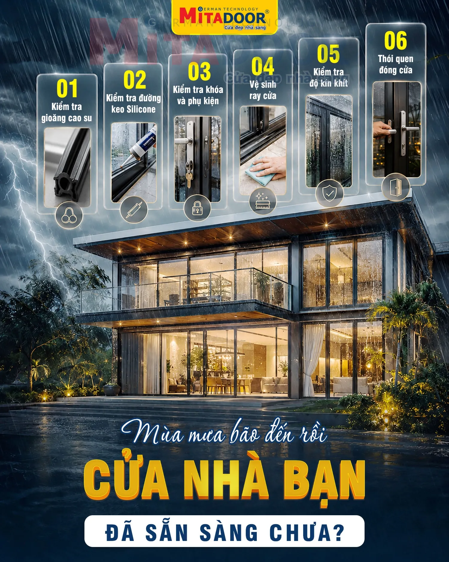 Mùa mưa bão đến rồi, cửa nhôm kính nhà bạn đã sẵn sàng chưa?