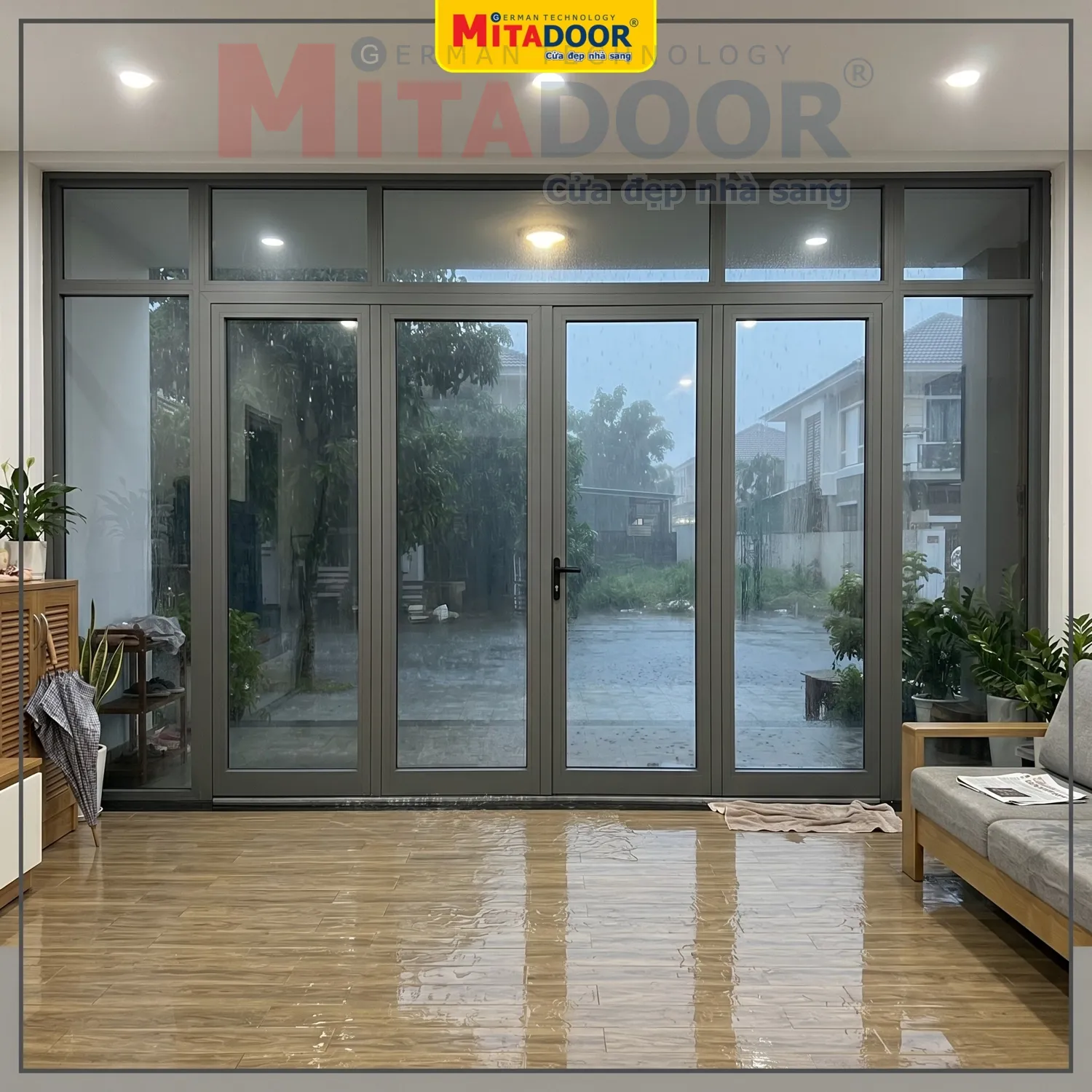 Đừng để một cơn mưa giông làm hỏng sàn nhà hay đồ điện tử đắt tiền chỉ vì chọn phải cửa nhôm kính kém chất lượng