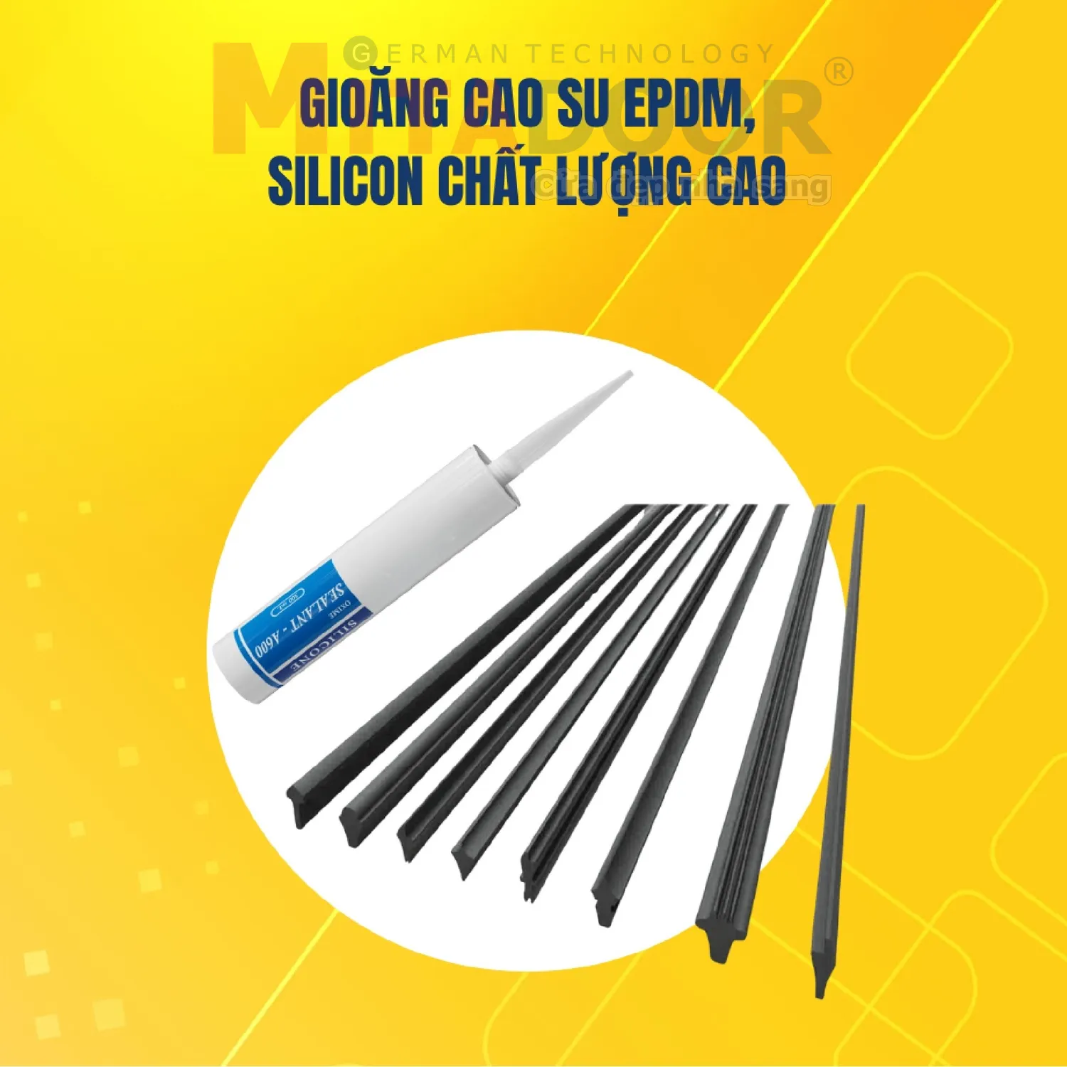 Sử dụng gioăng cao su EPDM và Silicon chất lượng cao giúp cửa đạt được độ kín khít, ngăn chặn triệt để tình trạng nước mưa rò rỉ, chống bụi bẩn và tăng cường khả năng cách âm tối ưu cho không gian sống