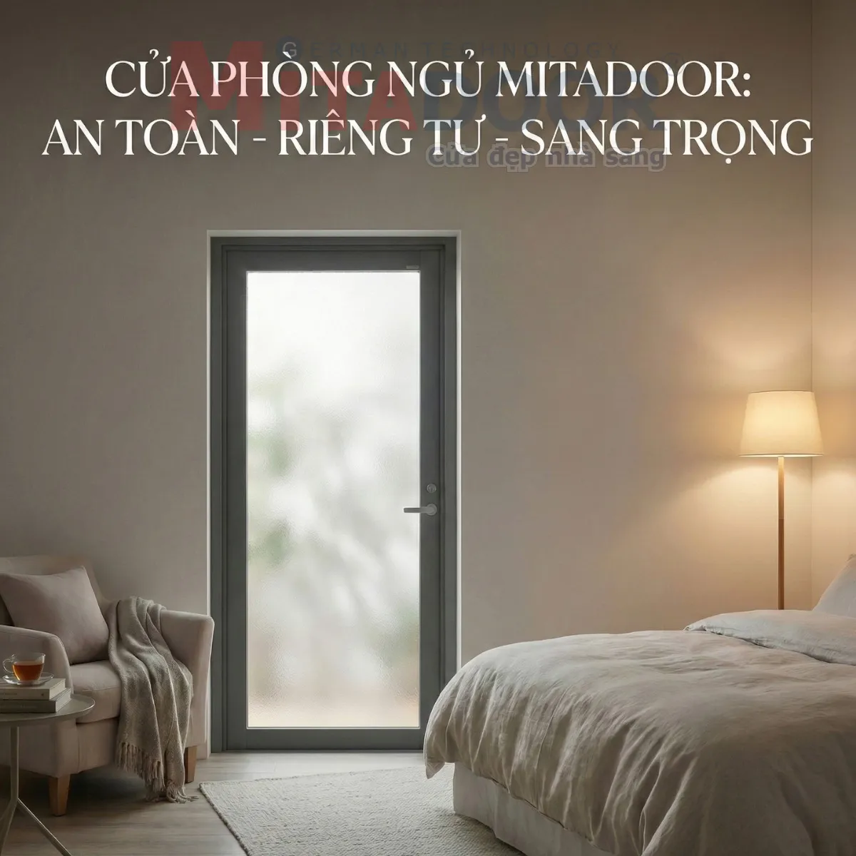 Cửa nh&ocirc;m k&iacute;nh ph&ograve;ng ngủ Mitadoor đẹp, vận h&agrave;nh &ecirc;m &aacute;i, c&aacute;ch &acirc;m v&agrave; c&aacute;ch nhiệt hiệu quả