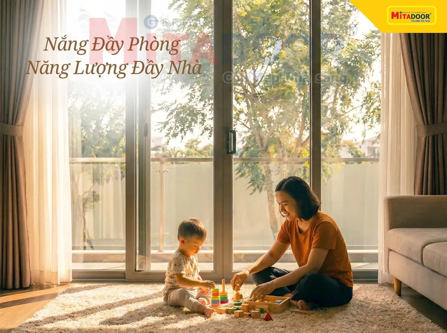 Cửa nh&ocirc;m k&iacute;nh Mitadoor thẩm mỹ, sang trọng, thiết kế chuẩn phong thủy