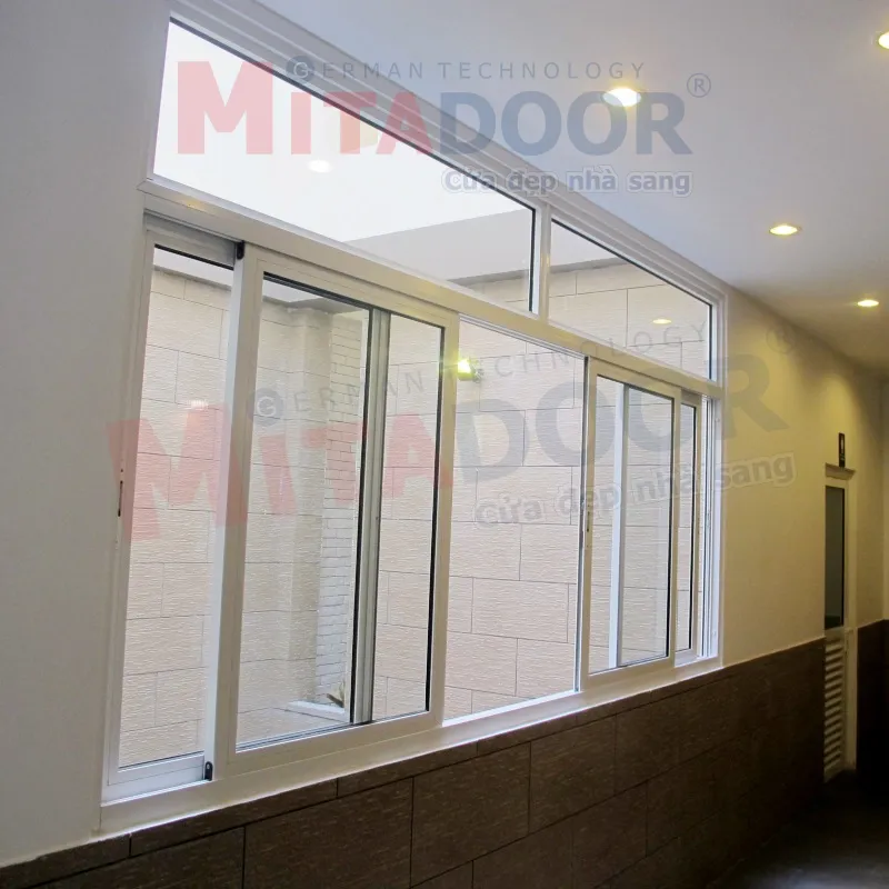 Cửa sổ mở lùa hệ nhôm Mitadoor cao cấp 4 cánh thoáng mát
