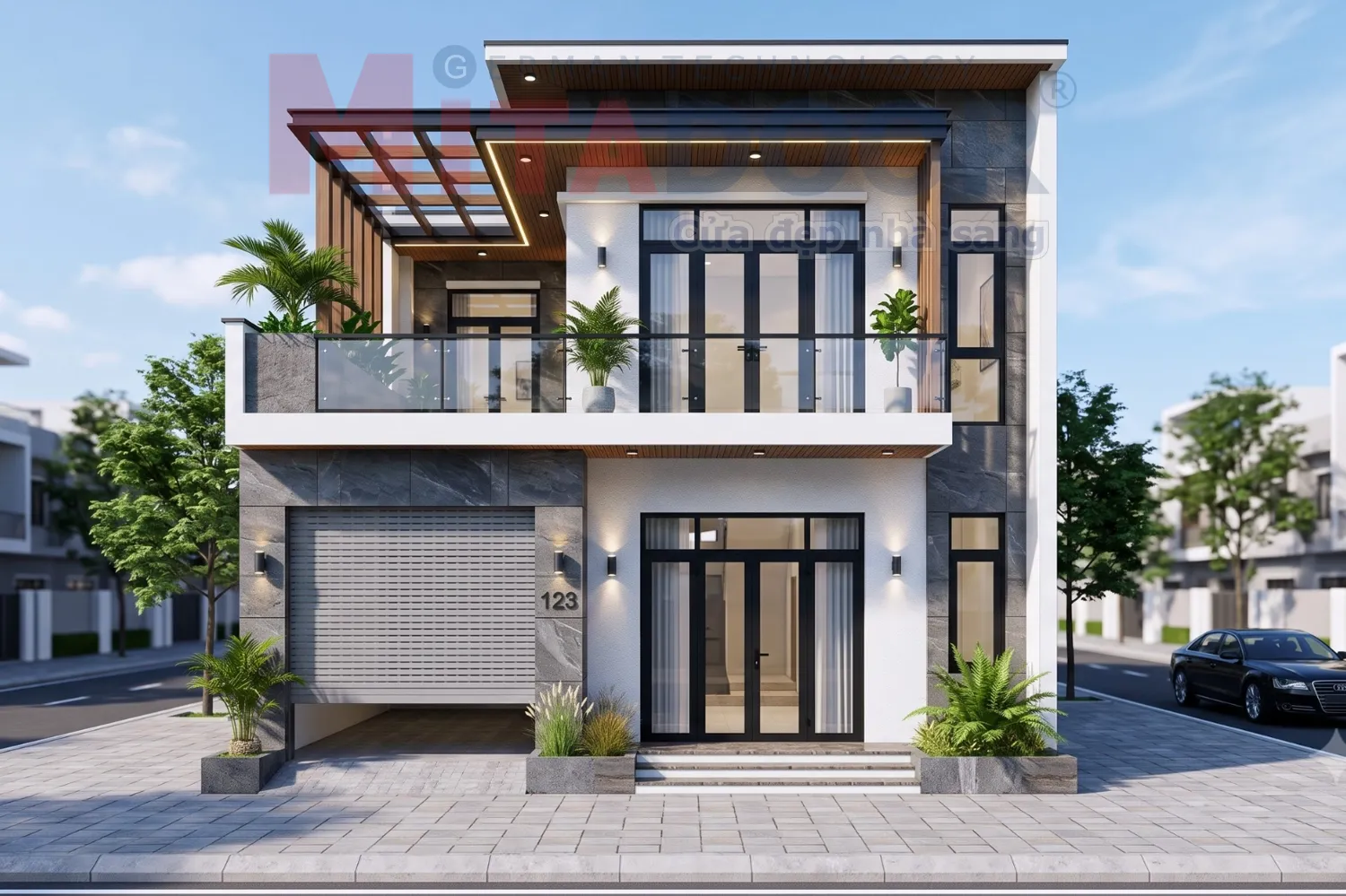 Mẫu cửa cuốn nh&ocirc;m khe tho&aacute;ng sang trọng cho nh&agrave; phố, biệt thự