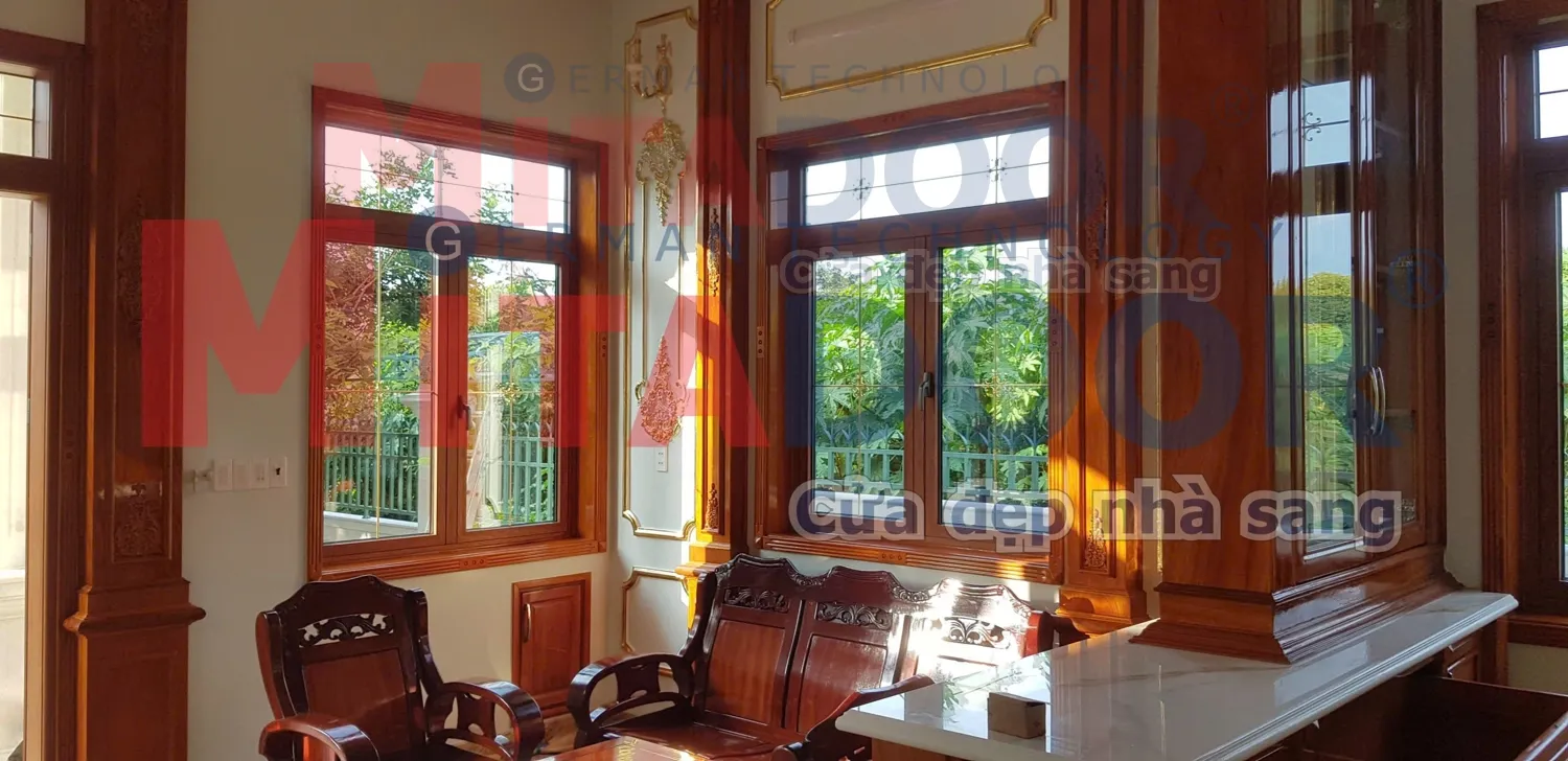 Cửa sổ nh&ocirc;m k&iacute;nh mở quay hệ nh&ocirc;m Ch&acirc;u &Acirc;u ST68 sang trọng, bền chắc