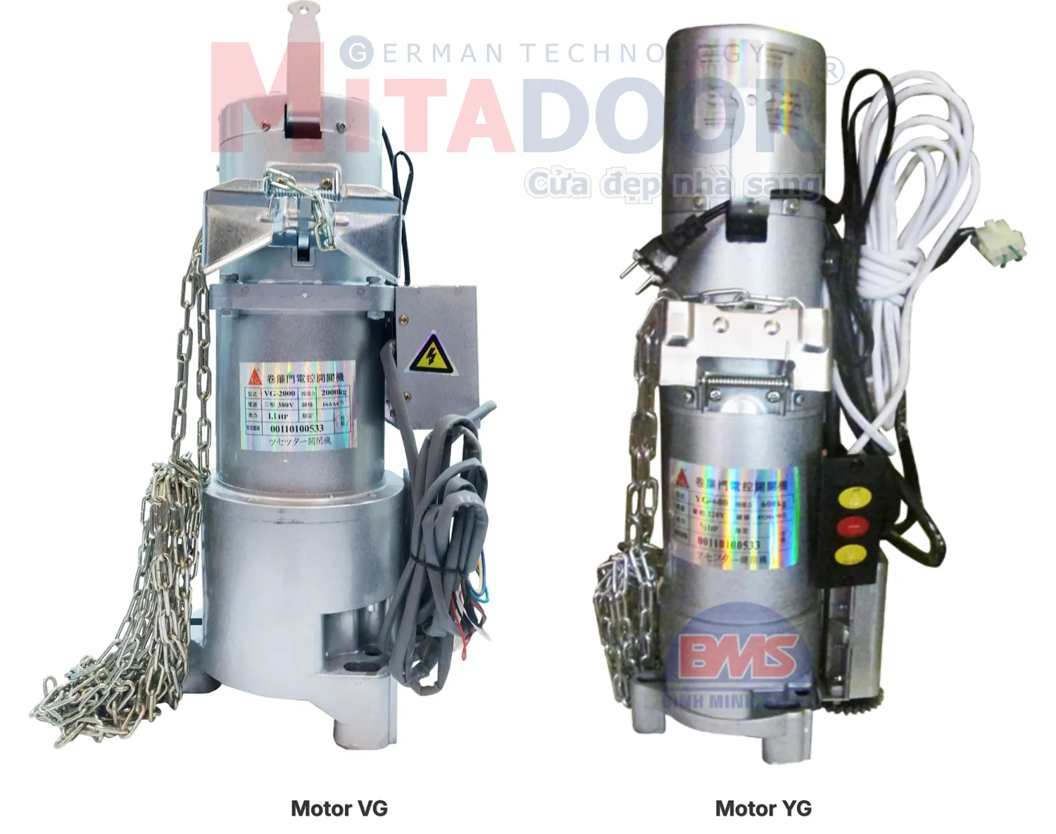 Mẫu motor cửa cuốn VG v&agrave; YG