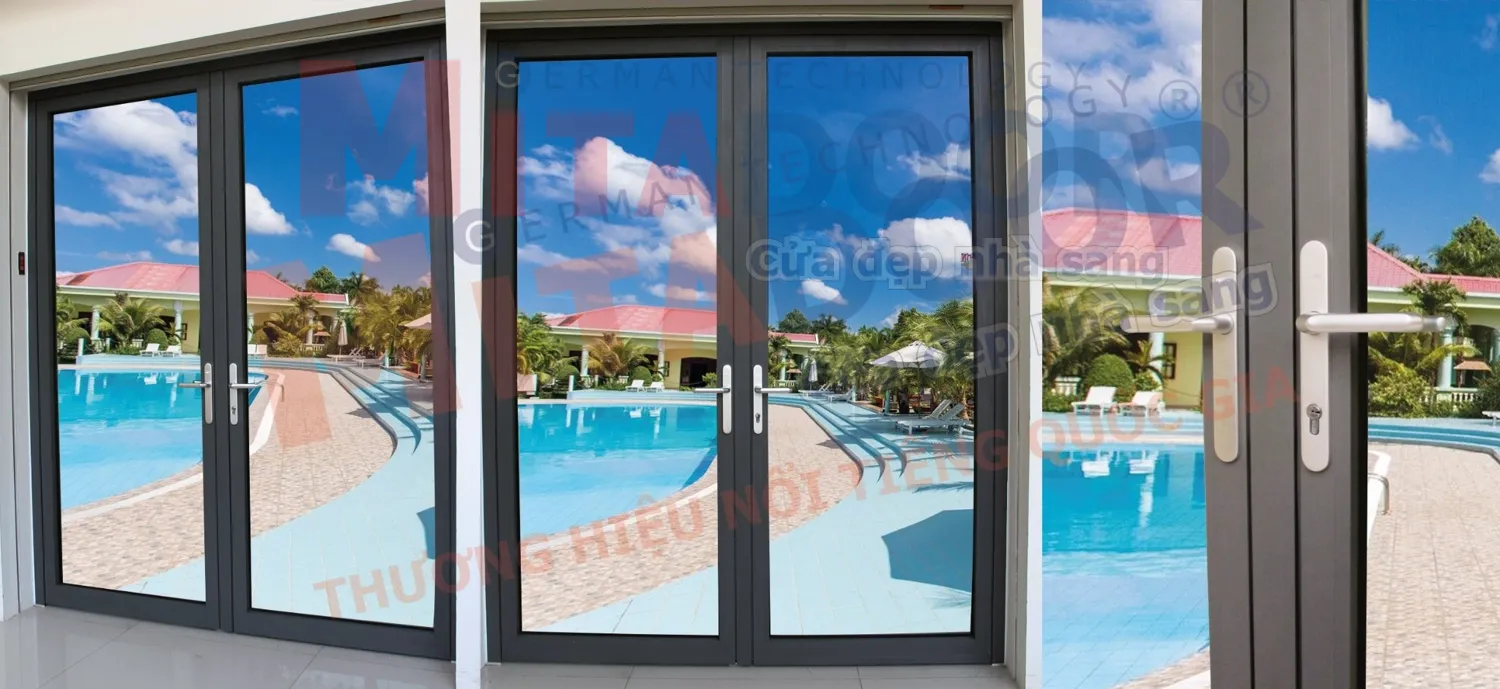 Cửa nh&ocirc;m k&iacute;nh Mitadoor thẩm mỹ, chất lượng với đa dạng m&agrave;u sơn tĩnh điện