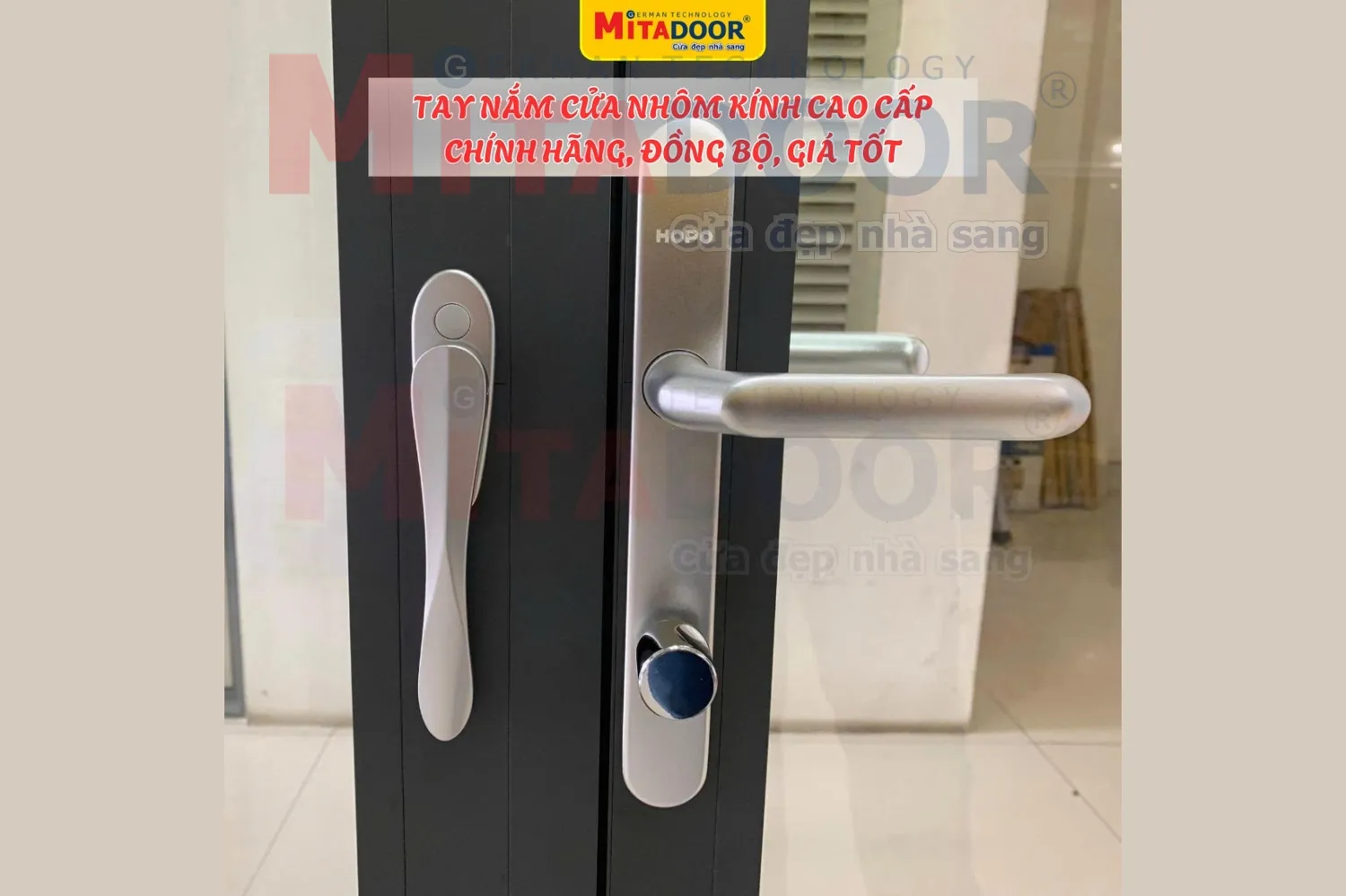 Tay nắm cửa nh&ocirc;m k&iacute;nh Mitadoor cao cấp, đồng bộ, ch&iacute;nh h&atilde;ng gi&uacute;p cửa vận h&agrave;nh &ecirc;m &aacute;i v&agrave; k&eacute;o d&agrave;i tuổi thọ sản phẩm