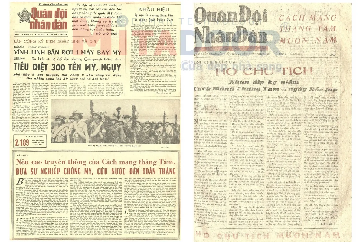 Trang-nhat-Bao-Quan-doi-nhan-dan-so-2237-ngay-19-8-1967-va-Trang-nhat-Bao-Quan-doi-nhan-dan-so-30-ngay-19-8-1951